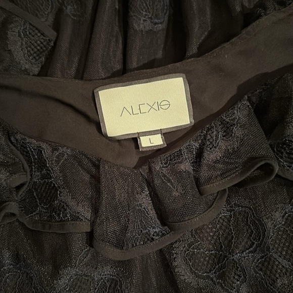 ALEXIS Magna Organza Tiered Dark Blue Dress SIZE L. - Picture 8 of 9